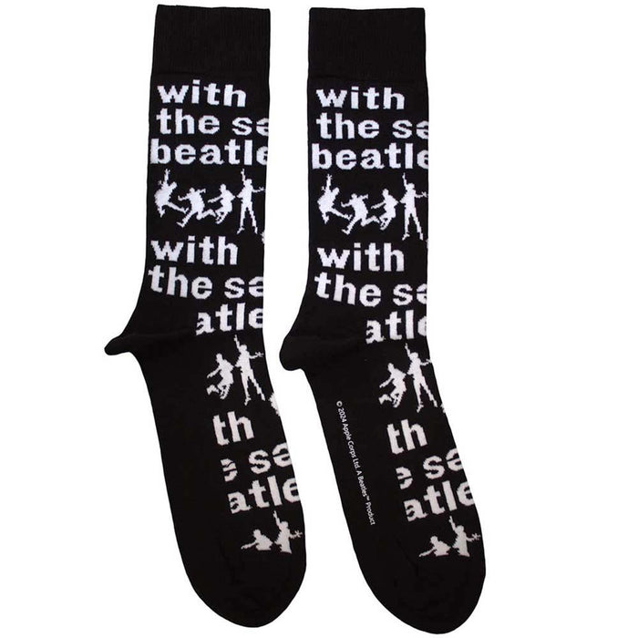 The Beatles Unisex Ankle Socks: With The Beatles Silhouettes Repeat (Black) (UK Size 7 - 11)