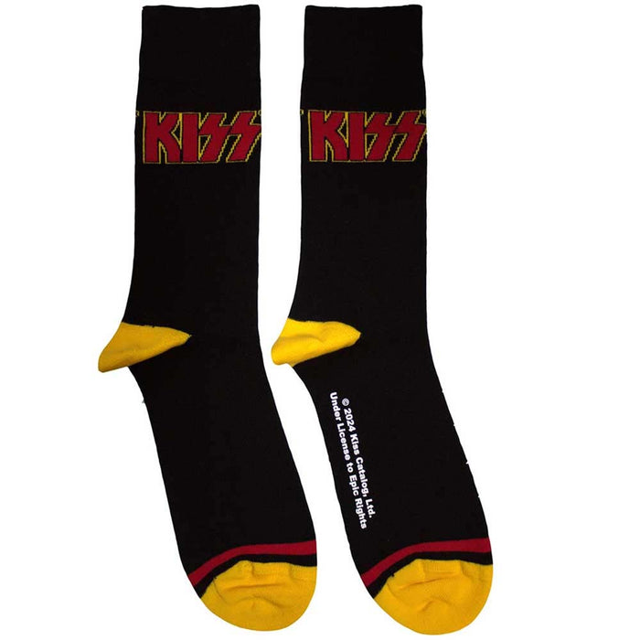 KISS Unisex Ankle Socks: Red Logo Single Stripe (Black) (UK Size 7 - 11)