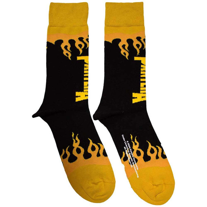 Pantera Unisex Ankle Socks: Flame (Black) (UK Size 7 - 11)