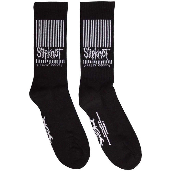 Slipknot Unisex Terry Socks: Barcode & Tribal S (Black) (UK Size 4 - 7)