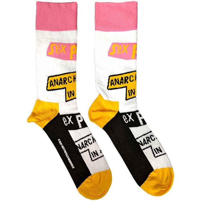 The Sex Pistols Unisex Ankle Socks: Anarchy In The UK (White) (UK Size 4 - 7)