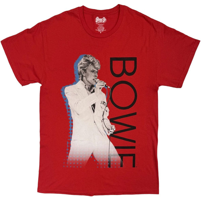 David Bowie Retro Portrait Red X-Large T-Shirt