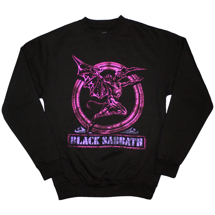 Black Sabbath Neon Pink Henry Oversized Large Sweatshirt