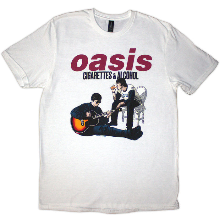 Oasis Cigarettes & Alcohol Illustration White Small T-Shirt