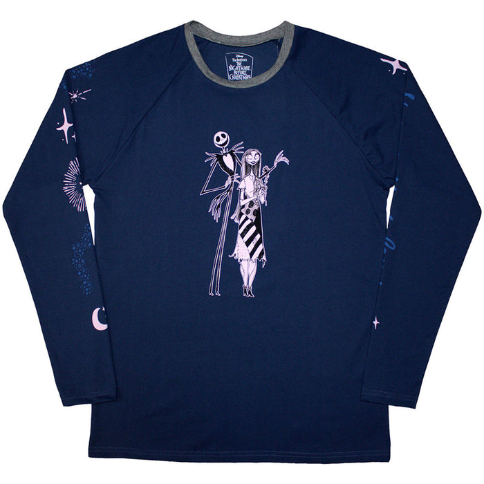 The Nightmare Before Christmas Celestial Navy Blue Long Sleeve Small T-Shirt