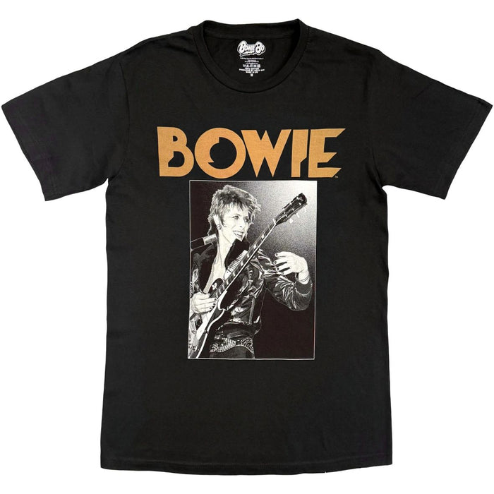 David Bowie Guitar Glam Rock Black Large T-Shirt