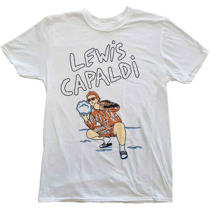 Lewis Capaldi Snow Leopard White X-Large T-Shirt