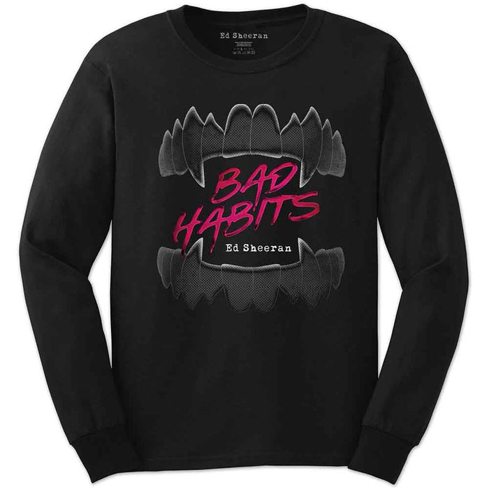 Ed Sheeran Bad Habits Black Medium Long Sleeve T-Shirt