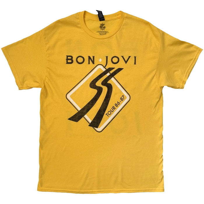 Bon Jovi Road Sign 87 Yellow XX-Large T-Shirt