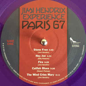 The Jimi Hendrix Experience Paris 1967 Vinyl LP Purple Colour Black Friday 2021