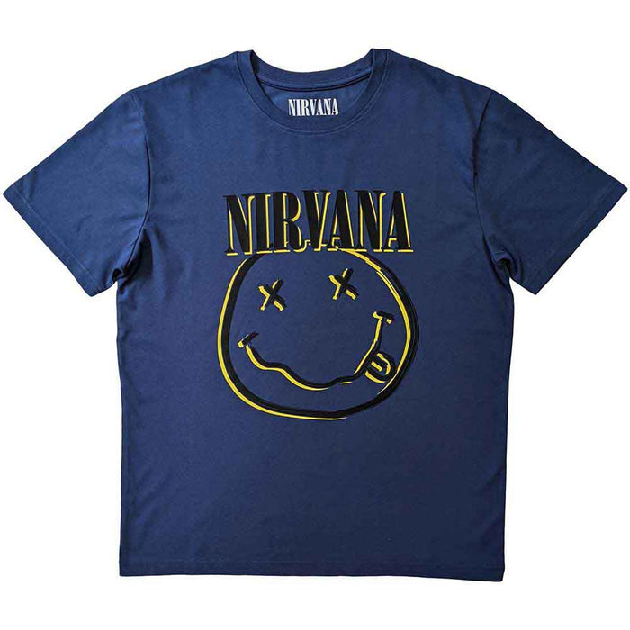 Nirvana Inverse Happy Face Sky Blue Medium T-Shirt