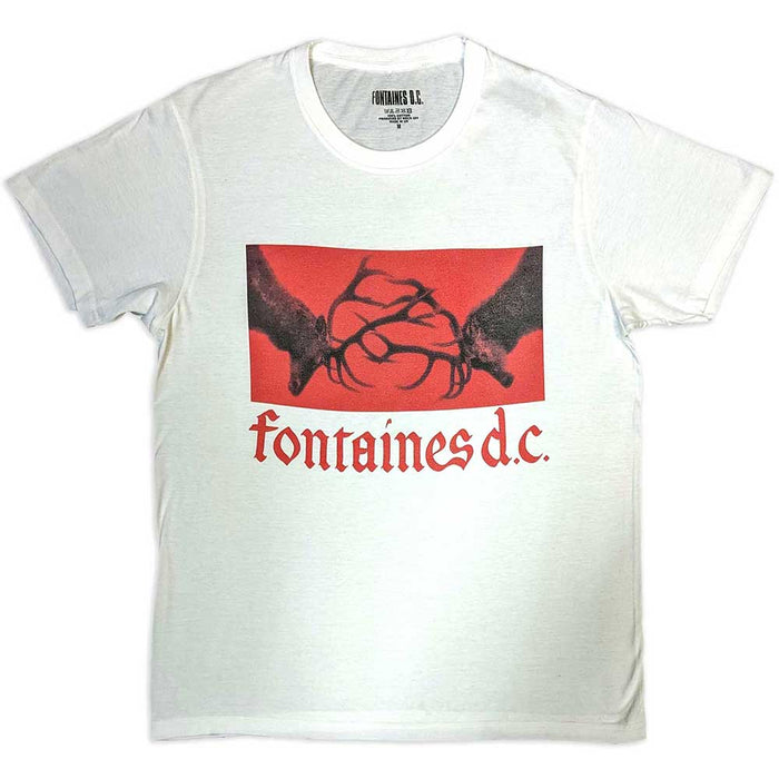 Fontaines D.C. Clashing Stags White Small T-Shirt