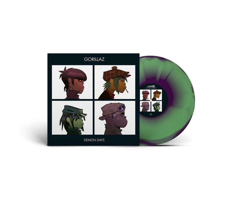 Gorillaz Demon Days Vinyl LP Green, Purple, and Red Colour