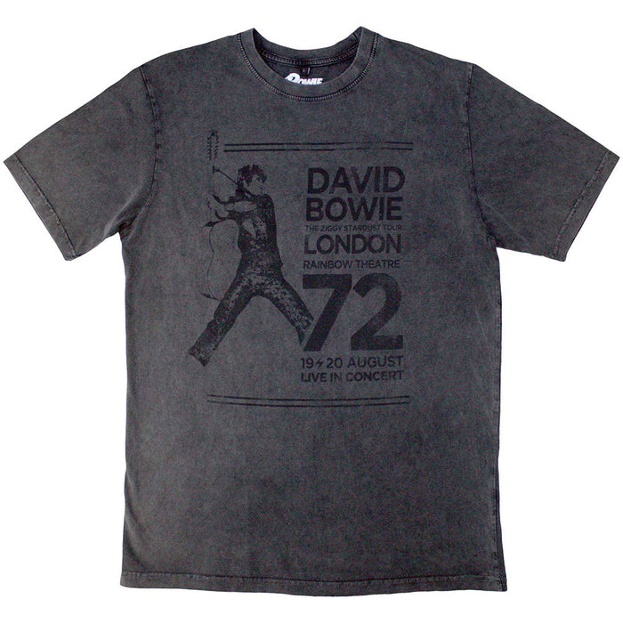 David Bowie Rainbow Theatre Stone Wash Grey Large T-Shirt