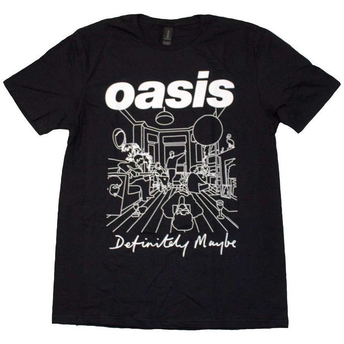 Oasis Definitely Maybe Line Drawing Black X-Large T-Shirt
