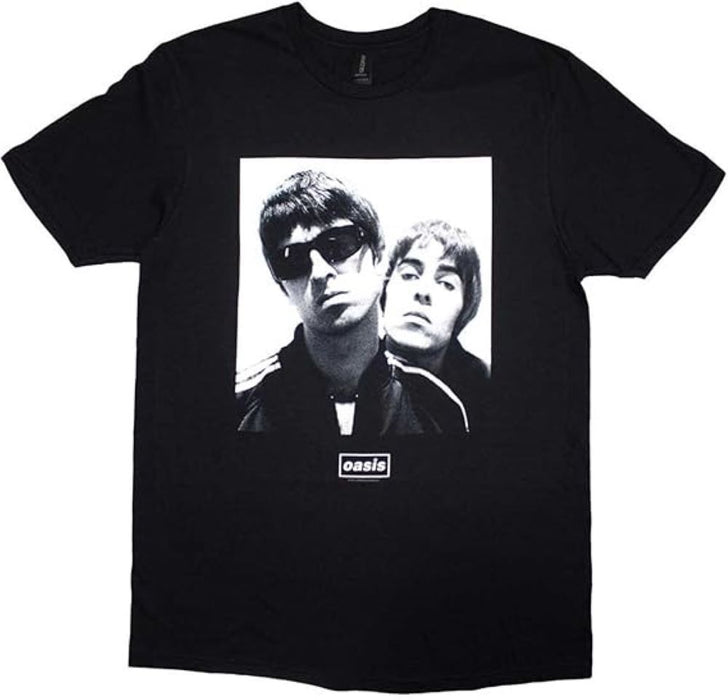 Oasis Noel & Liam Square Photo Black Medium T-Shirt