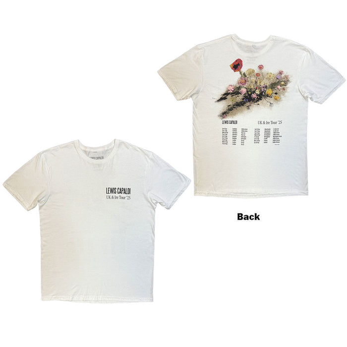 Lewis Capaldi Flowers UK Tour '25 White Large T-Shirt