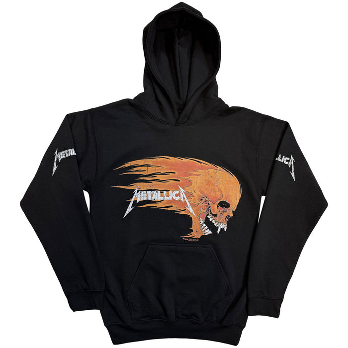 Metallica Worn Pushead Flaming Skull Black Medium Hoodie