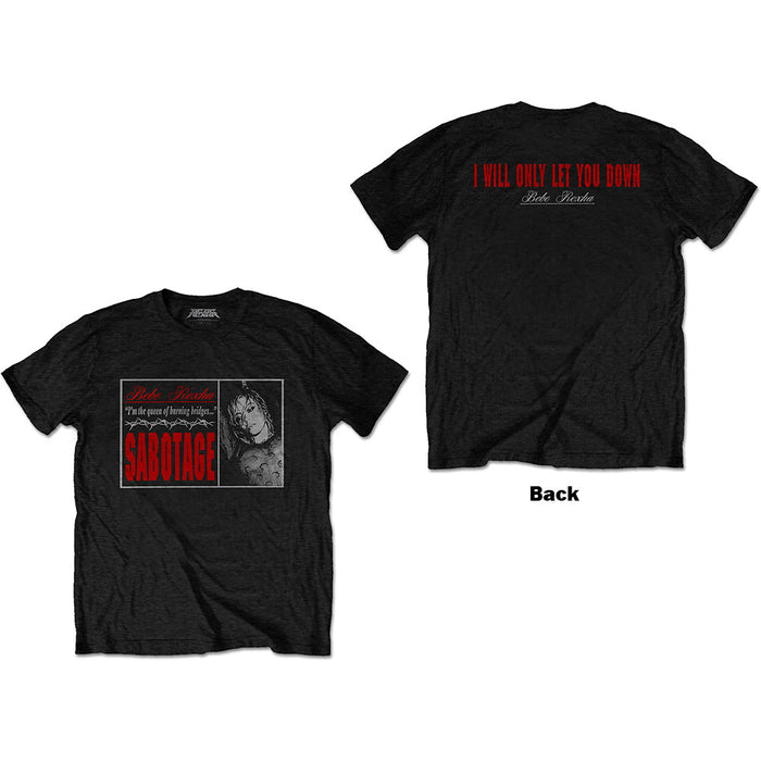 Bebe Rexha Sabotage Let You Down Black Large T-Shirt
