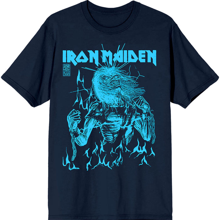 Iron Maiden 50 Life After Death Flames Navy Blue Medium T-Shirt