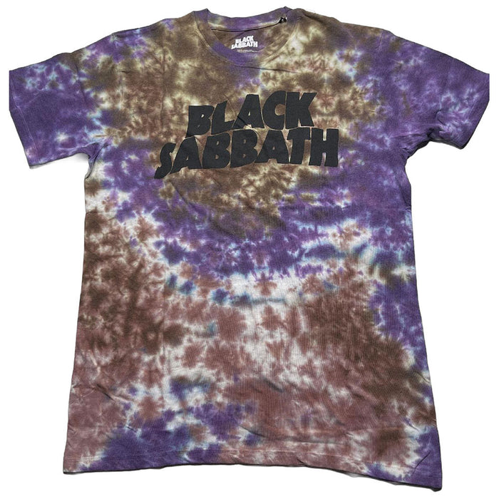 Black Sabbath Wavy Logo Wash Purple & Brown Medium T-Shirt