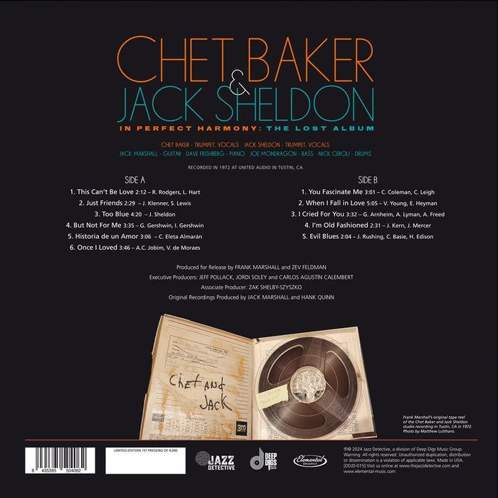 Chet Baker & Jack Sheldon In Perfect Harmony: The Lost Album Vinyl LP RSD 2024
