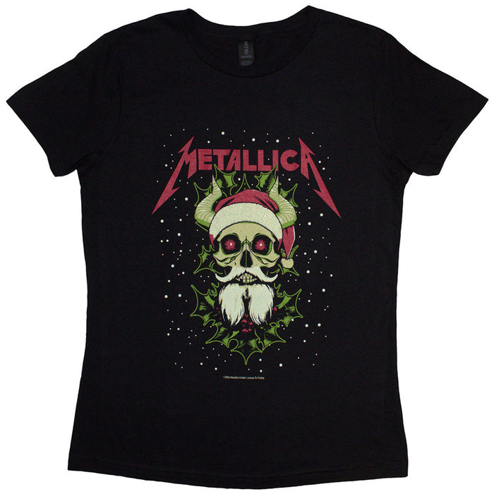 Metallica Santa Horns Black Ladies X-Large T-Shirt