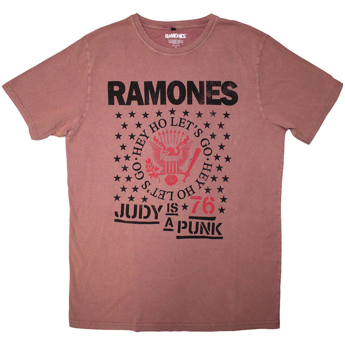 Ramones Hey Ho Judy Wash Kashmir Red Small T-Shirt