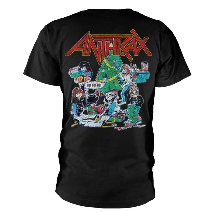 Anthrax Vintage Christmas Black Medium T-Shirt