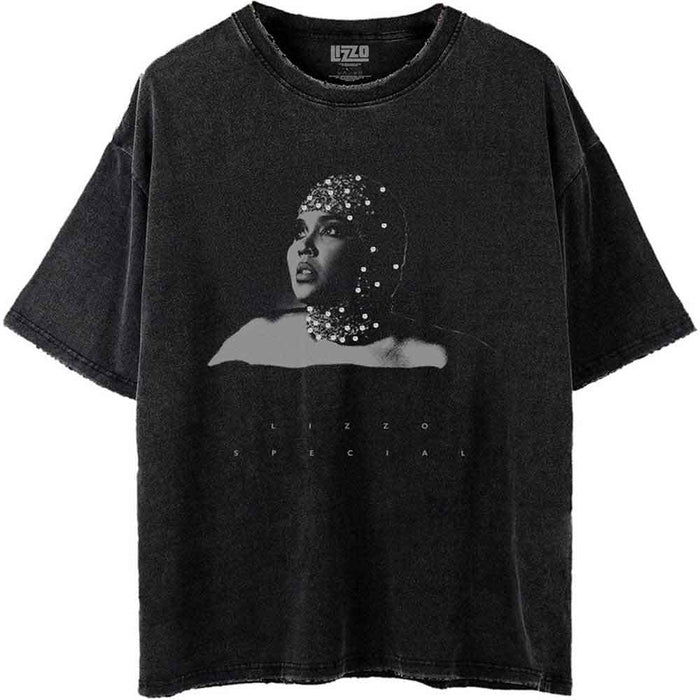 Lizzo Special Black & White Photo Wash Black Large T-Shirt