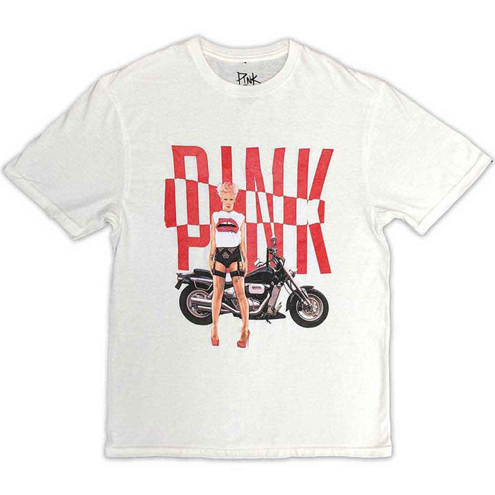 P!nk Motorbike White XL Unisex T-Shirt