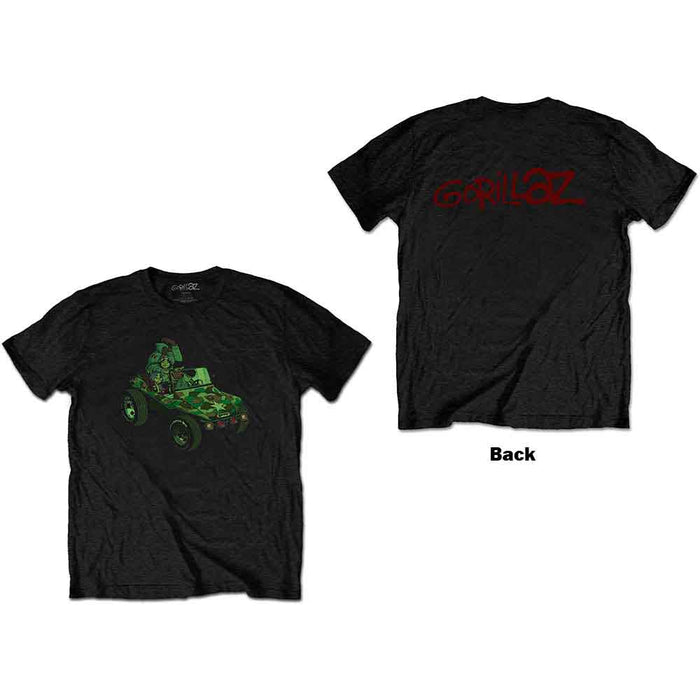Gorillaz Group Green Geep Black Small T-Shirt