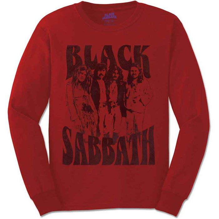 Black Sabbath Band & Logo Red Long Sleeve XX-Large T-Shirt