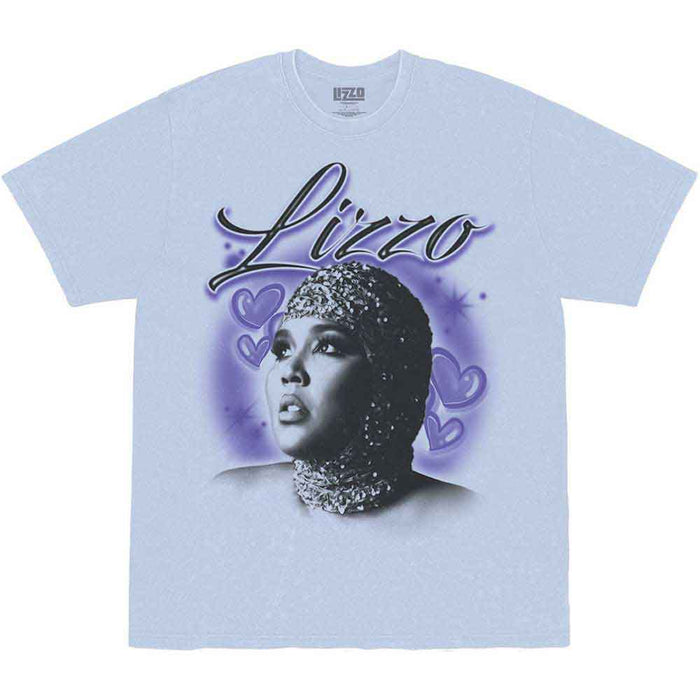 Lizzo Special Hearts Airbrush Light Blue Small T-Shirt