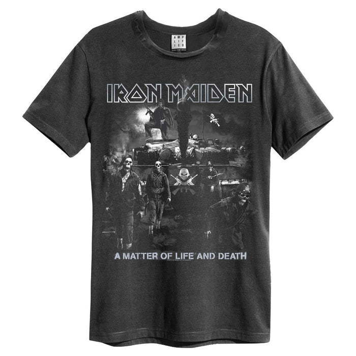 Iron Maiden Life Or Death Amplified Vintage Charcoal Medium Unisex T-Shirt