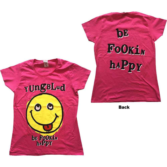 Yungblud Raver Smile Pink Ladies Medium T-Shirt