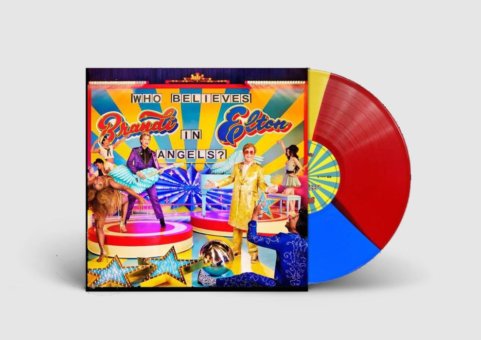 Elton John & Brandi Carlile Who Believes In Angels? Vinyl LP Tri-Colour Red, Yellow, Blue + Signed Art Card 2025
