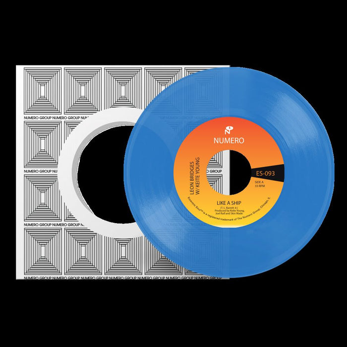 Leon Bridges & Pastor T. L. Barrett Like A Ship 7" Vinyl Single Clear Blue Colour 2024