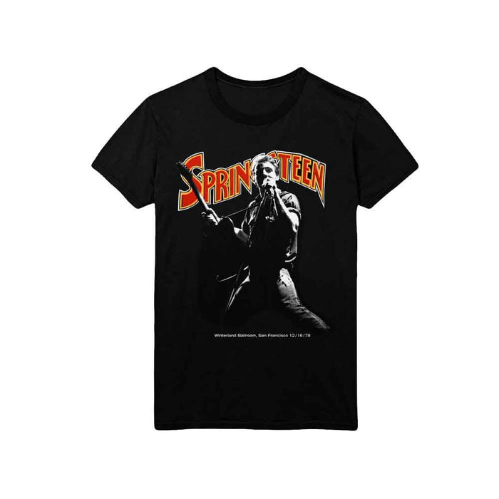 Bruce Springsteen Winterland Ballroom Singing Black X-Large T-Shirt