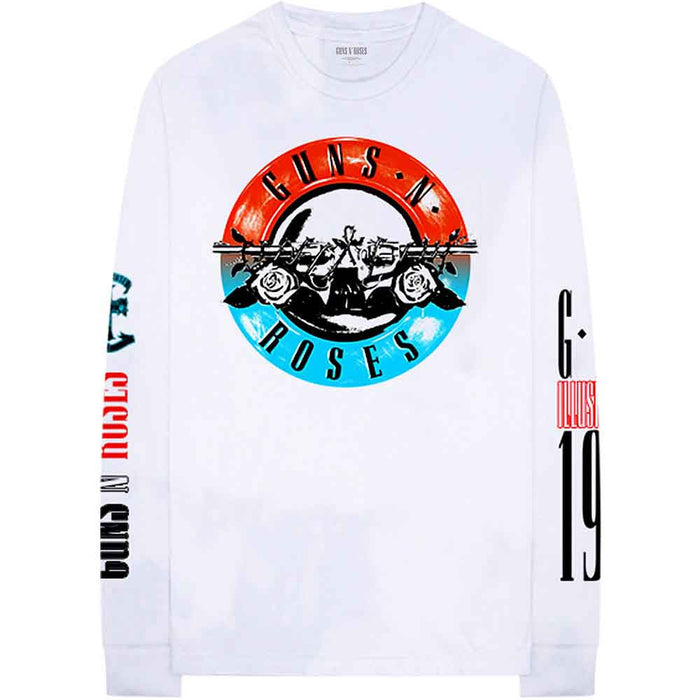 Guns N Roses Motocross Logo White Large Long Sleeved T-Shirt