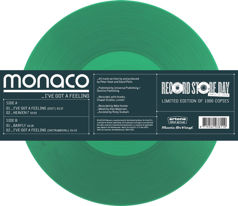 Monaco I've Got A Feeling 12" Vinyl Single Green Colour RSD 2025