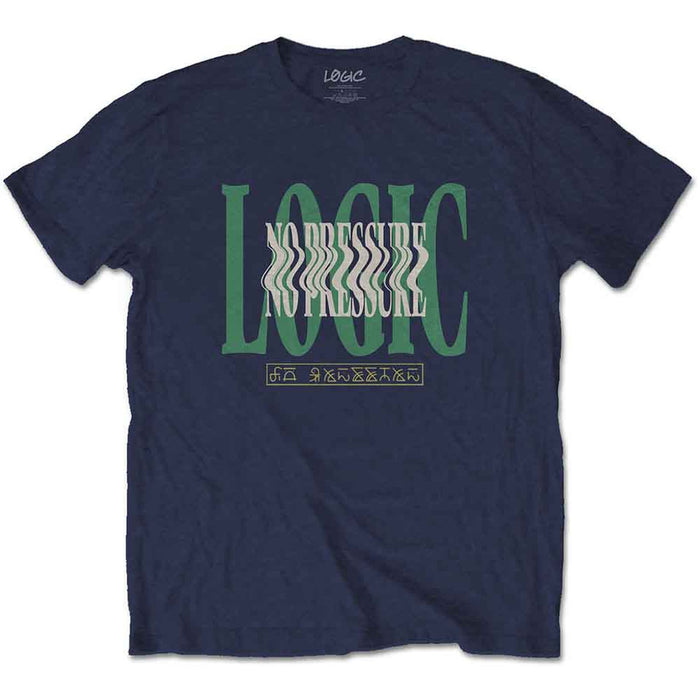 Logic Wavy Navy Blue Large T-Shirt