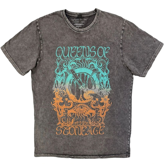 Queens Of The Stone Age Charcoal Grey Stone Wash Medium T-Shirt