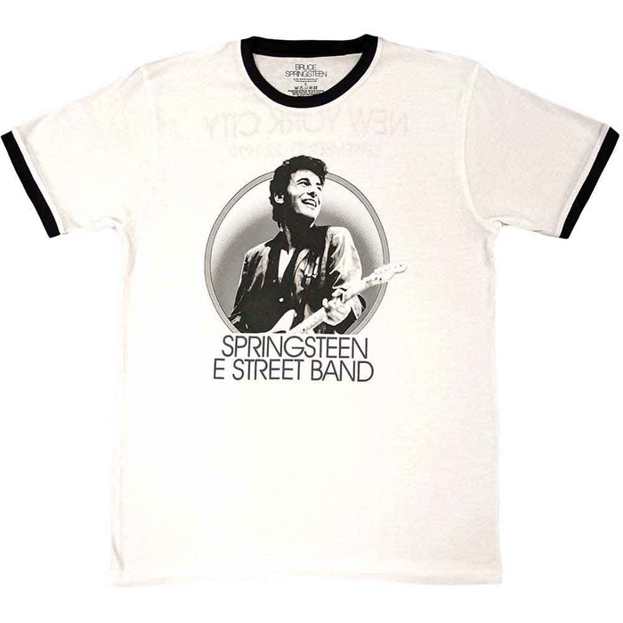 Bruce Springsteen NYC Ringer White Large T-Shirt