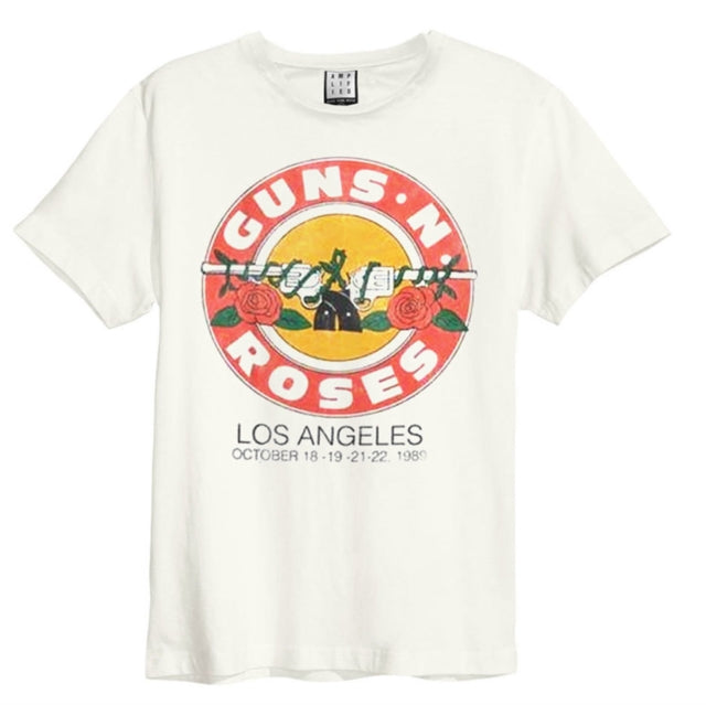 Guns N Roses Vintage Bullet Amplified White Large T-Shirt
