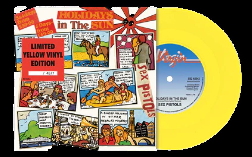 Sex Pistols Holidays In The Sun 7" Vinyl Single Yellow Colour 2023