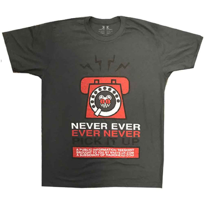 Radiohead Never Pick It Up Charcoal Grey X-Large T-Shirt