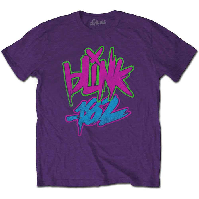 Blink-182 Neon Logo Purple Large T-Shirt