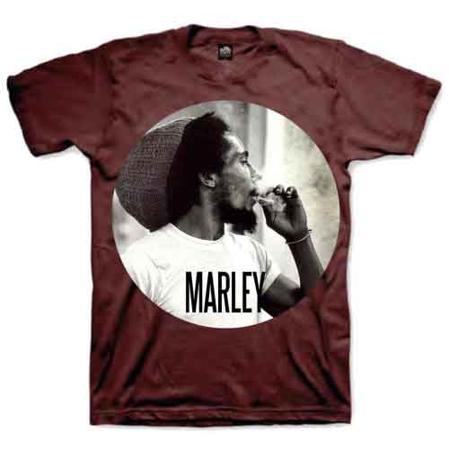 Bob Marley Smokin Circle Brown Large T-Shirt