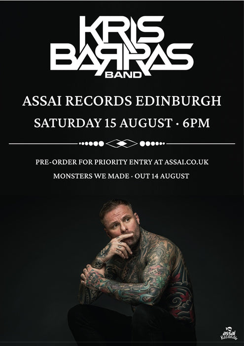Kris Barras Band Monsters We Made Instore Performance & Signing Edinburgh Priority Entry with Pre-Order (6pm Saturday 15th August 2026)